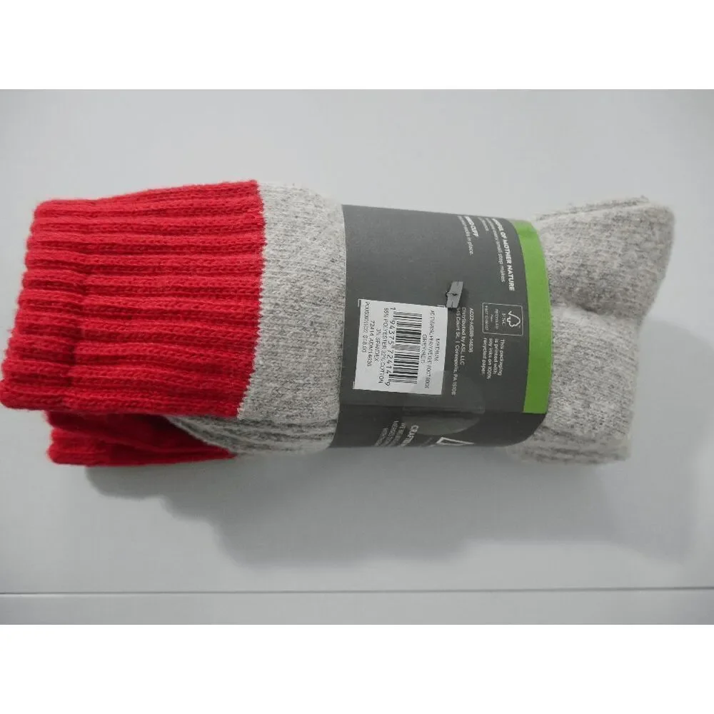 Alpine Design Men's AD Thermal Heavyweight Boot Sock Grey/Red M/D